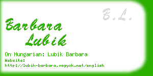 barbara lubik business card